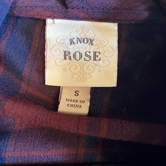 Knox Rose Navy & Maroon Shawl-wrap with sleeves Women’s size Small - Picture 6 of 7